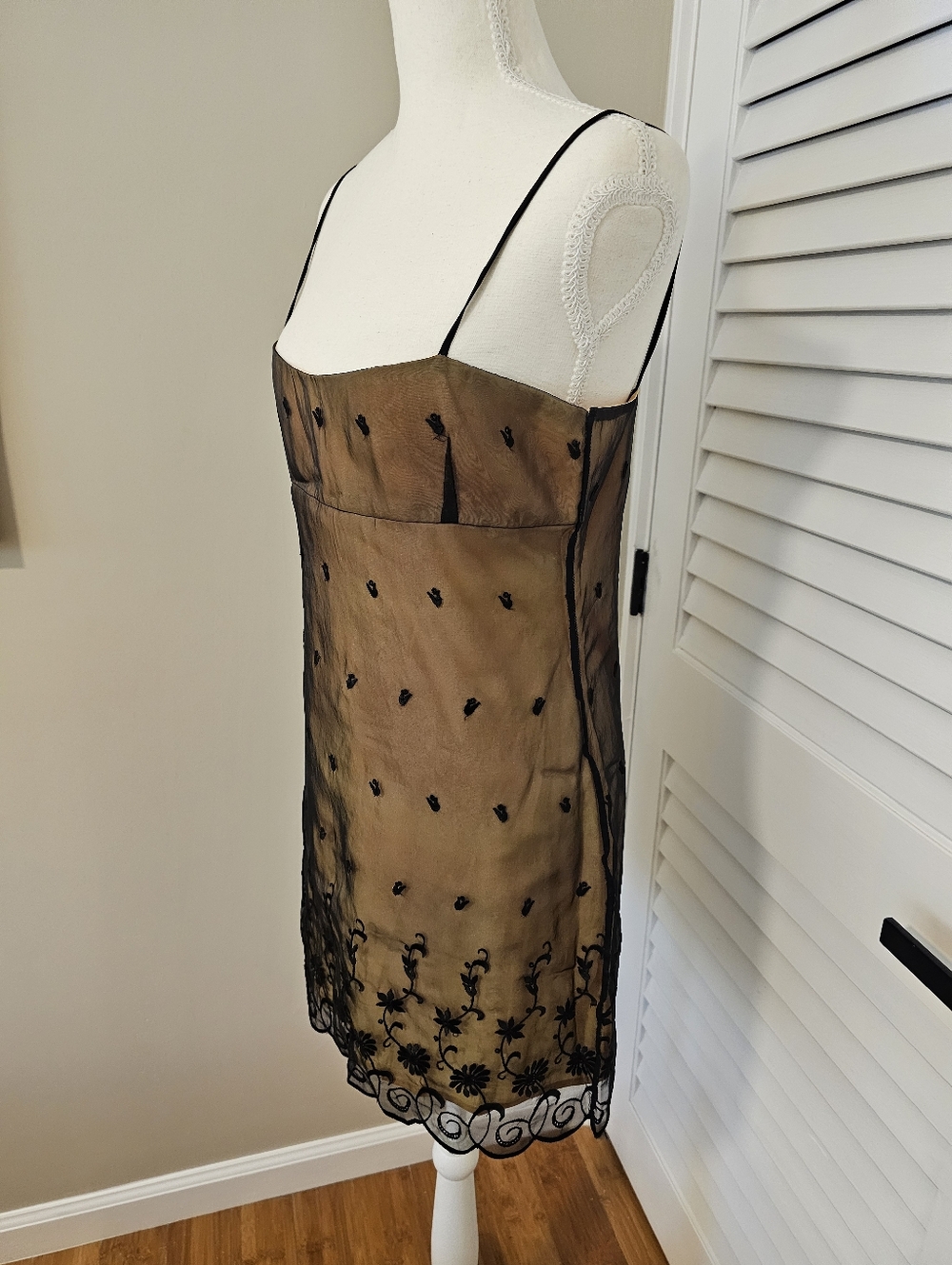 Vintage Y2K Bebe Mesh Overlay Slip Mini Dress | Size 6 - Picture 5 of 8